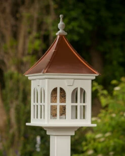 Copper Roof Vinyl/PVC Bird Feeder With Double Window- 29x14