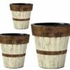 Wood Plank Vinyl Planters-Set/3 2 Wood Plank Vinyl Planters-Set/3 -THE BIRDHOUSE CHICK Sales Wood Plank Vinyl Planter Set 3