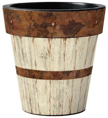 Wood Plank Vinyl Planters-Set/3 4 Wood Plank Vinyl Planters-Set/3 - Image 2