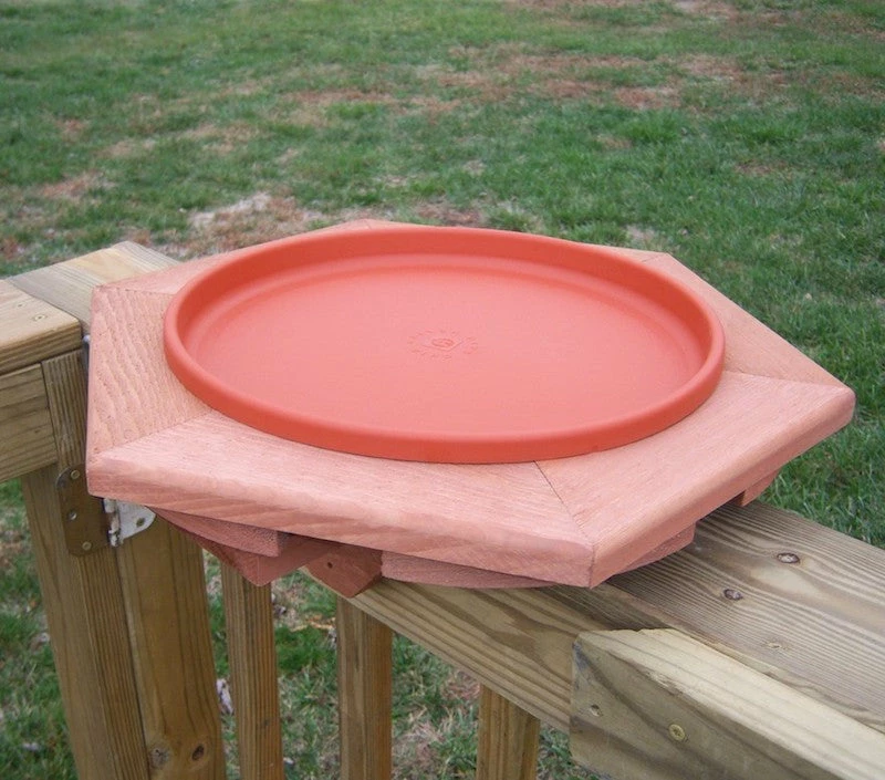 Wooden Deck-Mount Bird Bath 4 Wooden Deck-Mount Bird Bath - Image 2