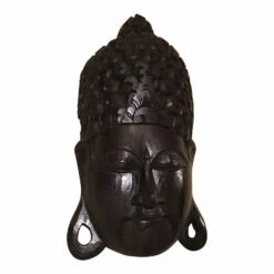 Wooden Buddha Face Wall Decor 7 Wooden Buddha Face Wall Decor -THE BIRDHOUSE CHICK Sales buddha face black