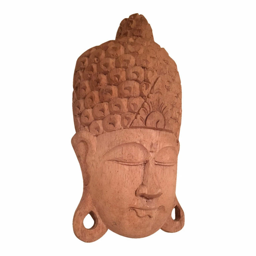 Wooden Buddha Face Wall Decor 3 Wooden Buddha Face Wall Decor