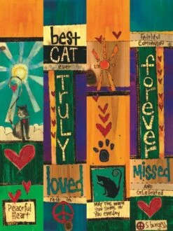 20" Vinyl Art Poles - 7 Designs 35 20" Vinyl Art Poles - 7 Designs -THE BIRDHOUSE CHICK Sales cat memorial art pole detail