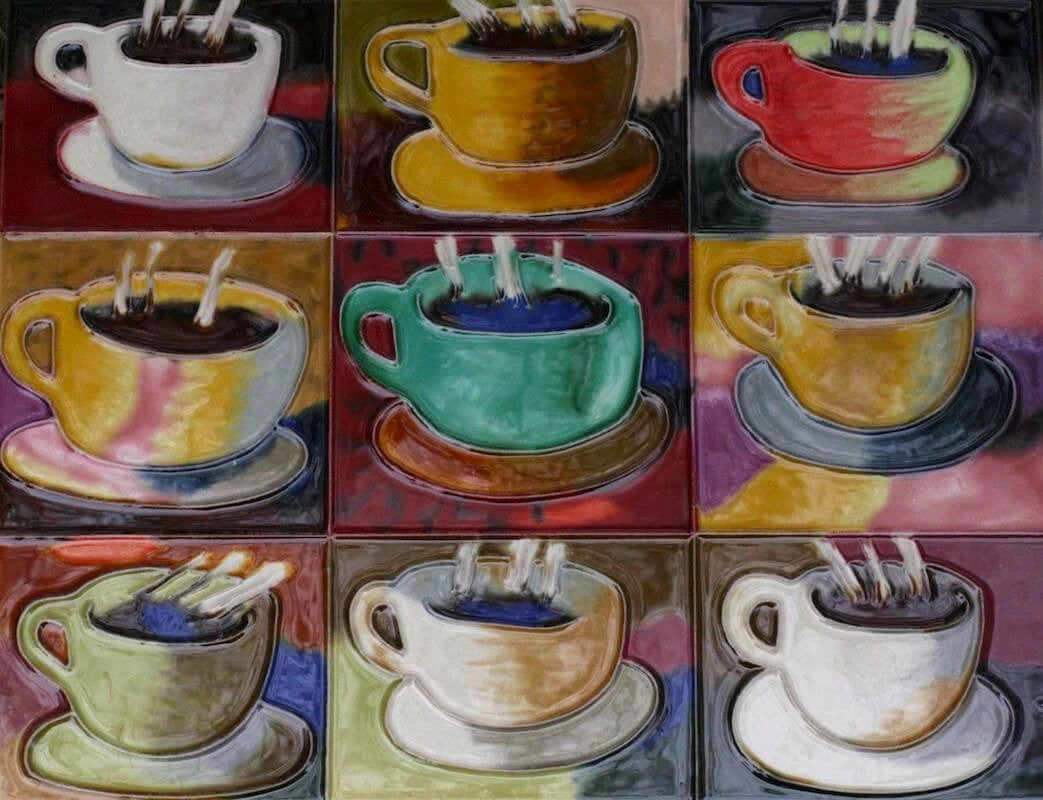 Coffee Cup Decorative Tile 11x14 3 Coffee Cup Decorative Tile 11x14