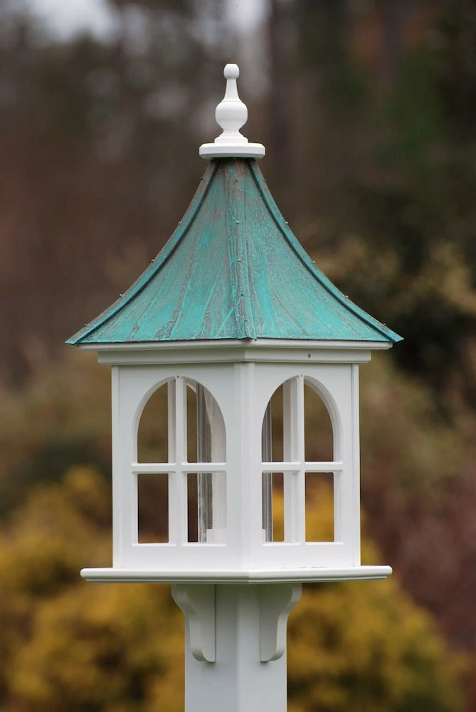 Copper Roof Bird Feeder Arch Window - 28x12 3 Copper Roof Bird Feeder Arch Window - 28x12