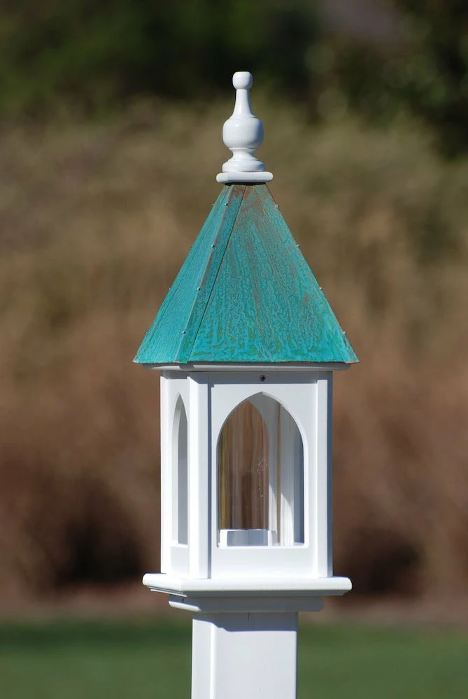 Copper Roof Bird Feeder Post-Mount - 28x8 4 Copper Roof Bird Feeder Post-Mount - 28x8 - Image 2