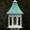 Copper Roof Gazebo Bird Feeder Slope- 36x14 2 Copper Roof Gazebo Bird Feeder Slope- 36x14 -THE BIRDHOUSE CHICK Sales copper roof bird feeder vinyl pvc 36x14 slope 2