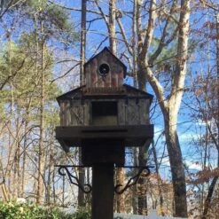 Farmhouse Barn Birdhouse- 3 Nest 5 Farmhouse Barn Birdhouse- 3 Nest -THE BIRDHOUSE CHICK Sales farmhouse barn birdhouse on 4x4 post