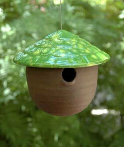 Ceramic Gourd Birdhouse -THE BIRDHOUSE CHICK Sales jj lemon lime