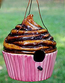 Ceramic Cupcake Birdhouse