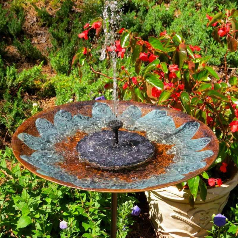 Brass Leaves Solar Bubbler Bird Bath 5 Brass Leaves Solar Bubbler Bird Bath - Image 3