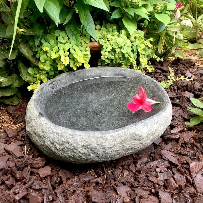 Organic River Stone Ground Bird Bath 2 Organic River Stone Ground Bird Bath