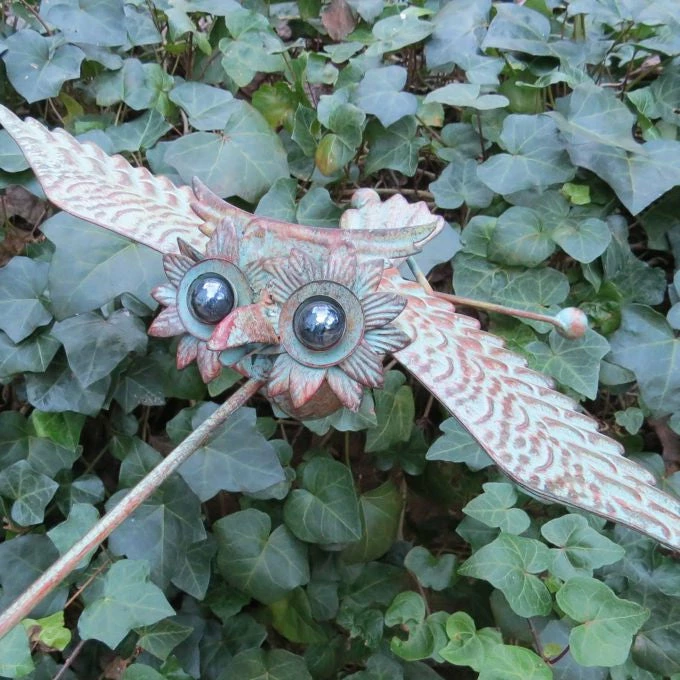 Floating Owl Kinetic Garden Stake 3 Floating Owl Kinetic Garden Stake
