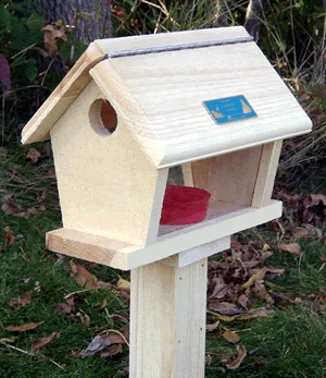 Wooden Bluebird Feeder- Small 3 Wooden Bluebird Feeder- Small
