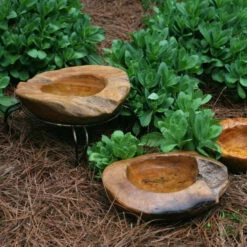 Natural Teak Ground Bird Bath 7 Natural Teak Ground Bird Bath -THE BIRDHOUSE CHICK Sales small teak bird bath