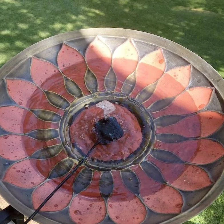 Red Petals Solar Bubbler Bird Bath 3 Red Petals Solar Bubbler Bird Bath