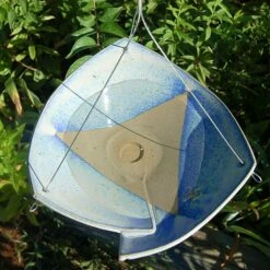 Stoneware Hanging Bird Bath 10" Blue Or White 6 Stoneware Hanging Bird Bath 10" Blue Or White -THE BIRDHOUSE CHICK Sales stoneware hanging birdbath 10 inch