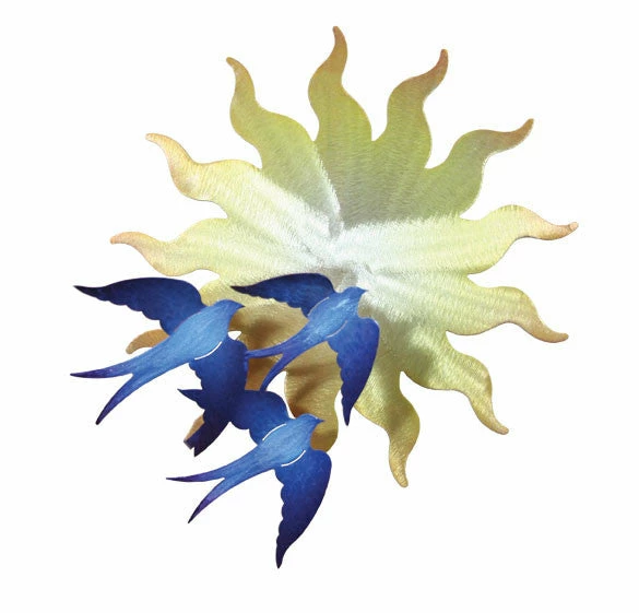 Swallows On Sunburst Wall Art 3 Swallows On Sunburst Wall Art