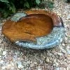 Teak And White Ground Bird Bath -THE BIRDHOUSE CHICK Sales tak and white bird bath