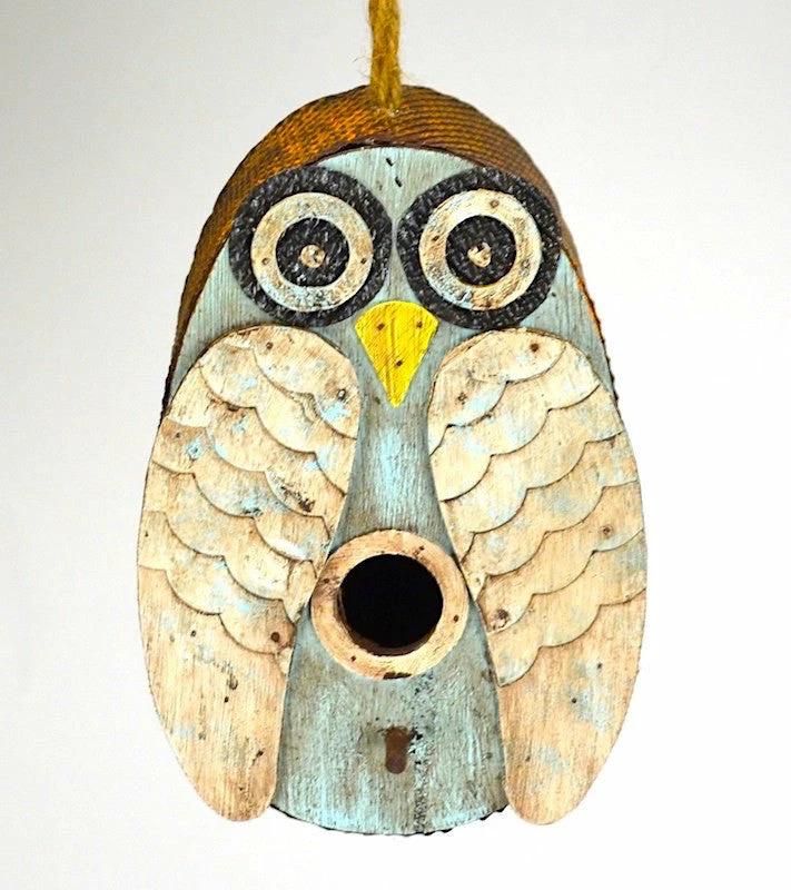 Distressed Owl Birdhouse 3 Distressed Owl Birdhouse